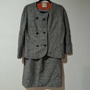 Vintage Knit Skirt Suit Blazer